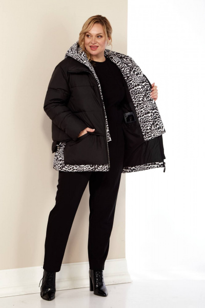 Куртка демисезонная водоотталкивающая с капюшоном Shetti 2176 черный - фото 8
