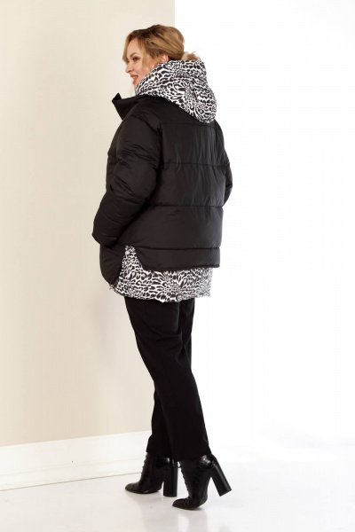 Куртка демисезонная водоотталкивающая с капюшоном Shetti 2176 черный - фото 7