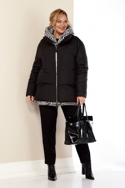 Куртка демисезонная водоотталкивающая с капюшоном Shetti 2176 черный - фото 6