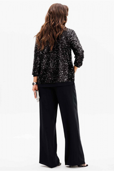 Джемпер с пайетками и разрезами на демисезон Mislana 1168 дж - фото 4