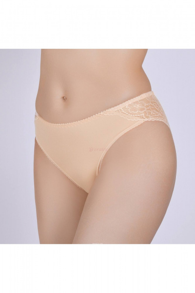 Трусы из хлопкового трикотажа с кружевной отделкой Verally 1004-3 жасмин - фото 3