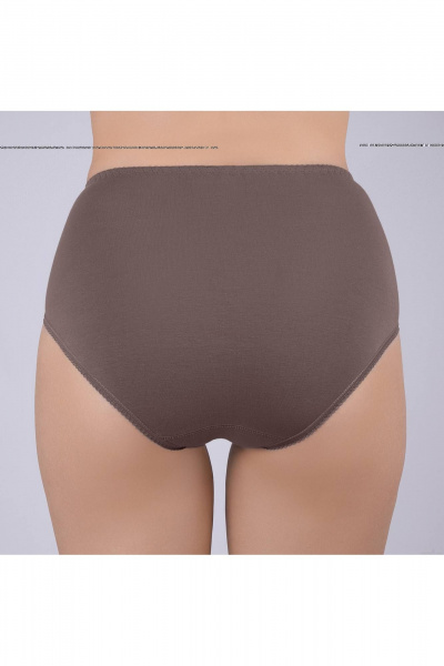 Трусы коричневые из трикотажного хлопка с кружевом Verally 1084-1 перец - фото 2