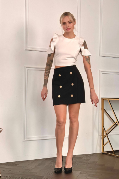 Юбка из трикотажа с имитацией запаха и пуговицами LECIEL SZ01 - фото 4