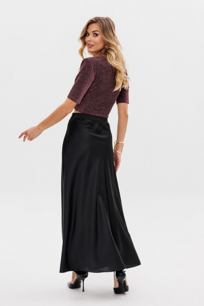 Блуза приталенная с плечевыми накладками на подкладке EOLA 2793 медь - фото 11