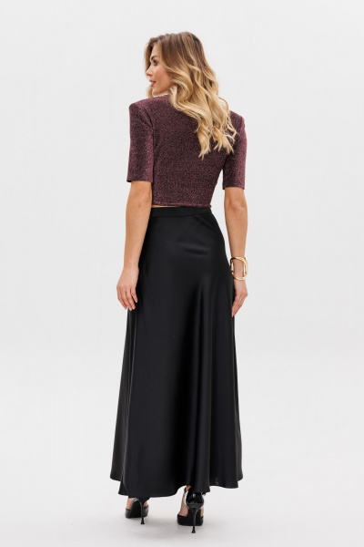 Блуза приталенная с плечевыми накладками на подкладке EOLA 2793 медь - фото 10