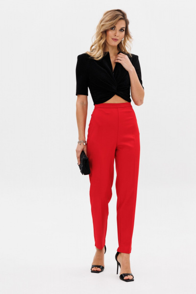 Блуза приталенная с плечевыми накладками, на подкладке EOLA 2793 черный - фото 3