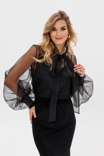 Макси-юбка зауженная с разрезом и цельными полотнищами EOLA 2794 черный - фото 4