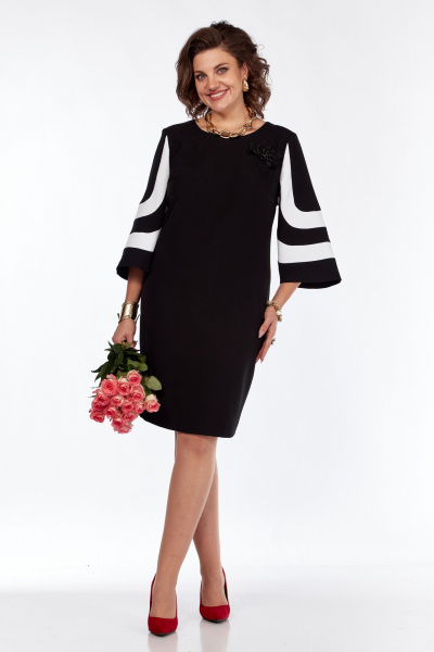 Платье с разрезом, цветочный декор и расклешенными рукавами Grace for you 1055 - фото 1