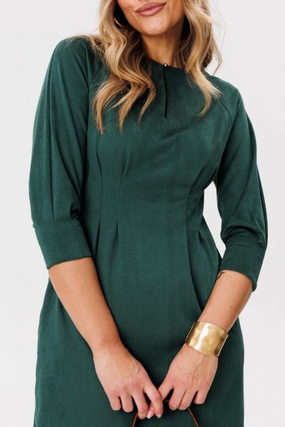 Платье с имитацией защипов и кокетливыми рукавами-реглан Anelli 965 морская_глубина - фото 5