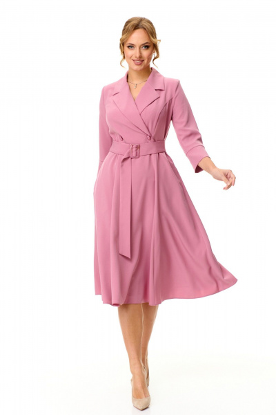 Платье полуприлегающего силуэта из костюмной ткани T&N 7566 розовый_клевер - фото 6