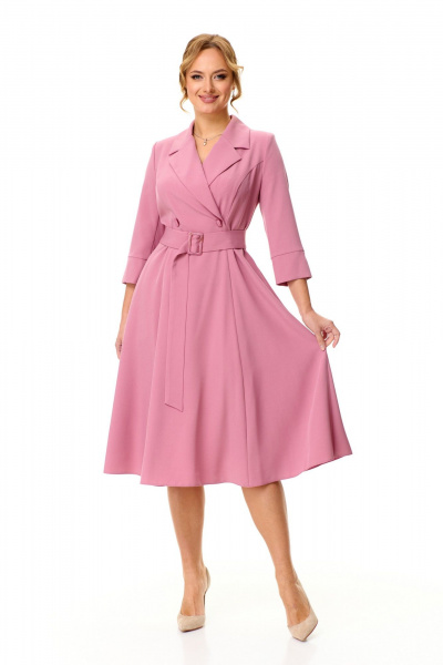 Платье полуприлегающего силуэта из костюмной ткани T&N 7566 розовый_клевер - фото 4