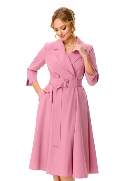 Платье полуприлегающего силуэта из костюмной ткани T&N 7566 розовый_клевер - фото 3