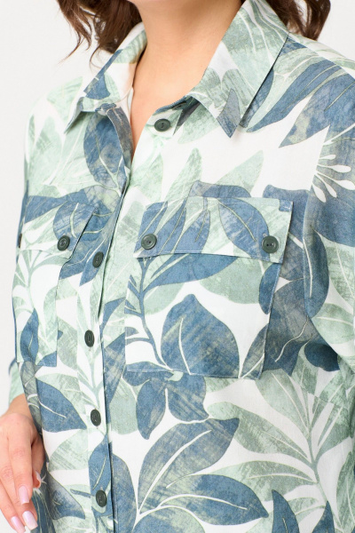 Блуза прямого силуэта с накладными карманами БелЭльСтиль 408-3_10_22 мята - фото 3