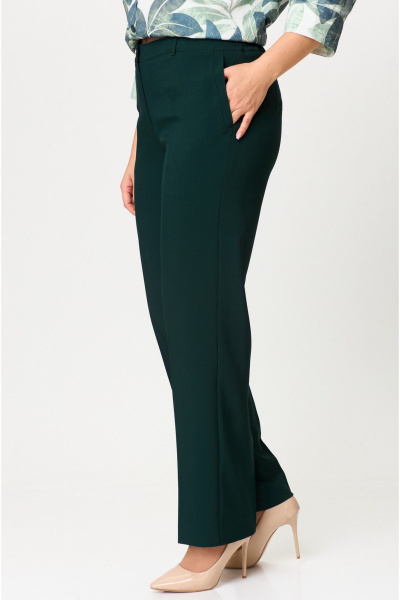 Брюки классические со стрелками из текстиля БелЭльСтиль 596-2_79_22 изумруд - фото 3