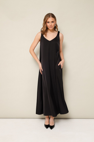 Лаконичное платье А-силуэта с V-образным вырезом PUR PUR 11-342 - фото 1