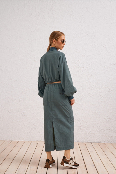 Юбка на каждый день из текстиля зеленого цвета BURVIN 9496-21 - фото 2