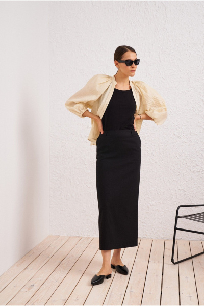 Блуза бежевый комфортная на лето из текстиля BURVIN 9500-51 - фото 2