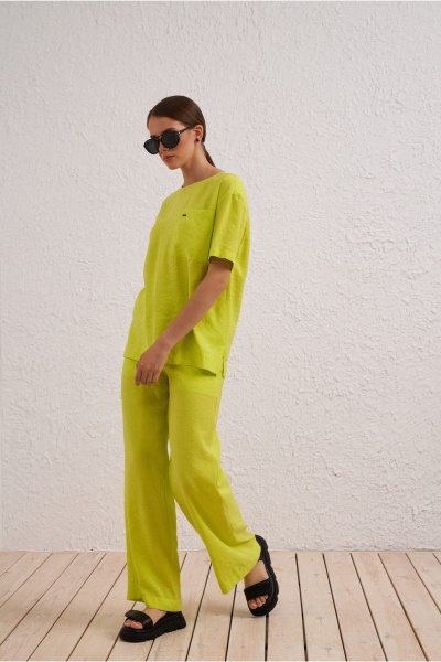 Блуза желтая универсальная на лето из текстиля BURVIN 9510-51 - фото 1