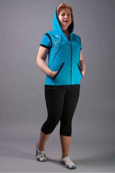 Спортивный костюм 3 предмета из трикотажа с леггинсами Classic Moda 581-2 - фото 1