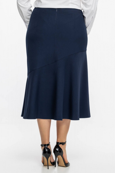 Синяя юбка с расширением из клиньев, стиль деловой и повседневный Avila 0978 синий - фото 5