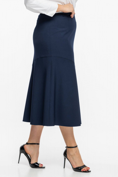 Синяя юбка с расширением из клиньев, стиль деловой и повседневный Avila 0978 синий - фото 3