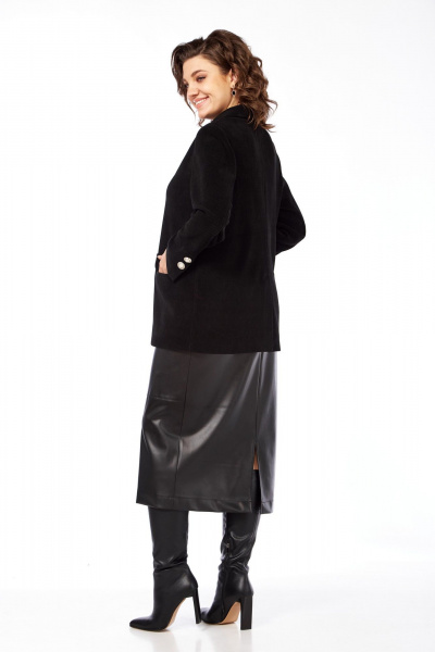 Миди юбка из текстиля с разрезом для повседневных образов AVA fashion М-102 черный - фото 5