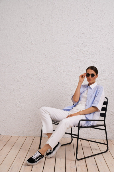 Блуза фиолетовая стильная на лето из текстиля BURVIN 9532-51 - фото 2