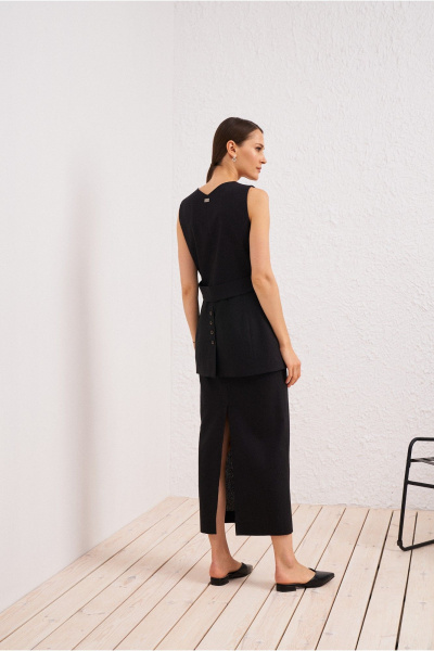 Летний текстильный черный жилет для стильных сочетаний BURVIN 9547-76 - фото 6