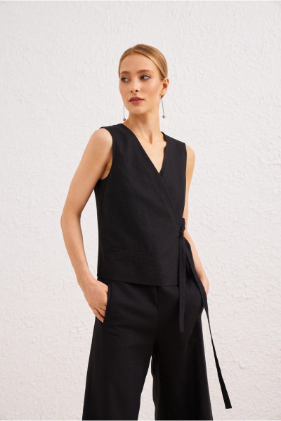 Полукомбинезон черный из текстиля для повседневной носки BURVIN 9549-40 - фото 2