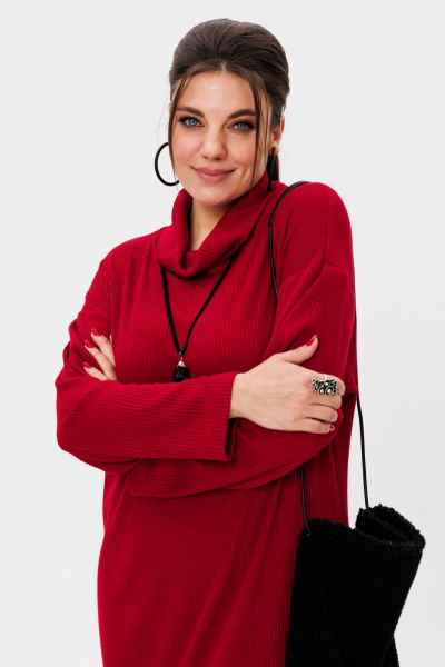 Красное платье-футляр, демисезон, стиль на каждый день Anelli 1520 марс - фото 8