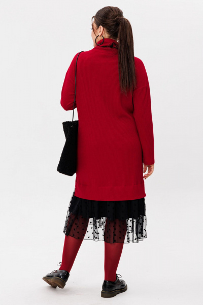 Красное платье-футляр, демисезон, стиль на каждый день Anelli 1520 марс - фото 7