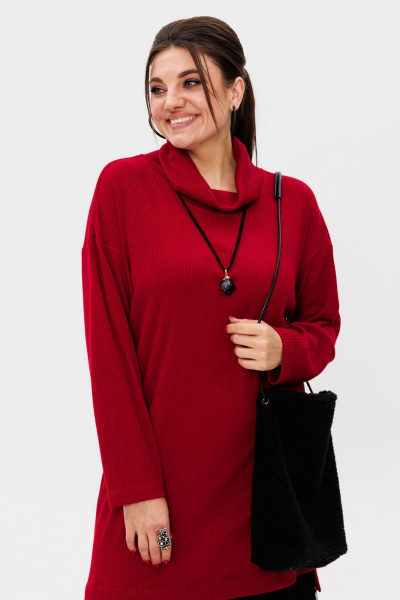 Красное платье-футляр, демисезон, стиль на каждый день Anelli 1520 марс - фото 2