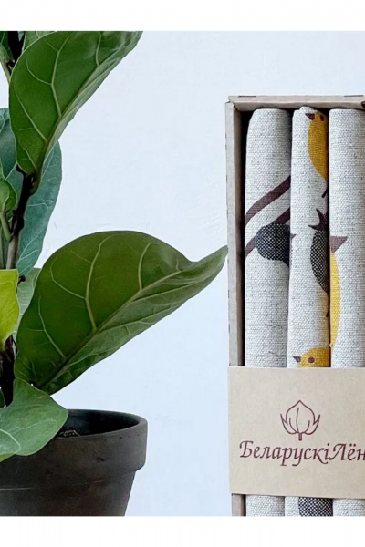 Льняной набор кухонных полотенец с изображением птиц для дома Belaruski Len 24С27-ШР/р.п./фкор/к. 365 1 Гомон - фото 6