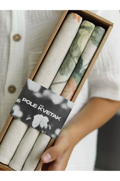 Кухонное полотенце из льна и хлопка, бежевое, подарок Belaruski Len 22С145-ШР+К/п.р/фкор. 421 1 Тыква - фото 1