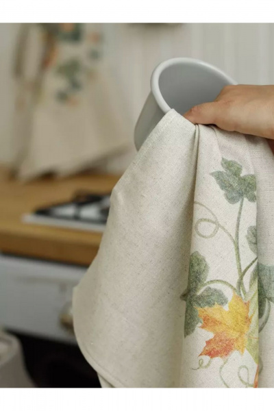 Кухонное полотенце из льна и хлопка, бежевое, подарок Belaruski Len 22С145-ШР+К/п.р/фкор. 421 1 Тыква - фото 3