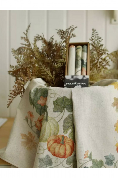 Кухонное полотенце из льна и хлопка, бежевое, подарок Belaruski Len 22С145-ШР+К/п.р/фкор. 421 1 Тыква - фото 2