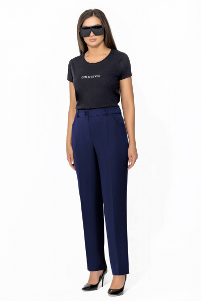 Модный клетчатый костюм с жакетом и брюками Gold Style 2666 клетка_синий - фото 4