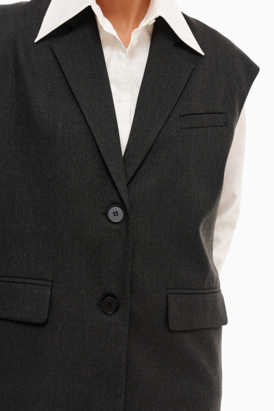 Брюки и жилет из костюмной ткани деловой комплект Prestige 4913 графит - фото 3
