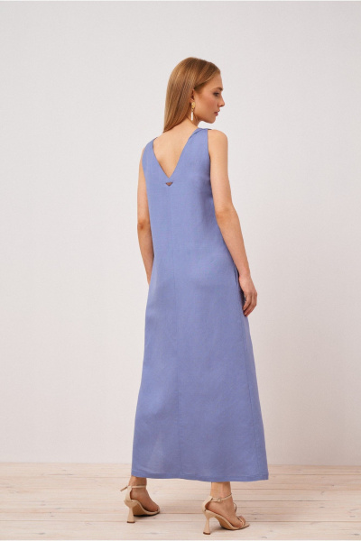 Платье голубой и фиолетовый в стиле на каждый день из текстиля BURVIN 9570-81 - фото 2