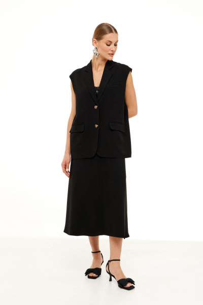 Черный демисезонный жилет свободного кроя Prestige 4913/1 черный - фото 4