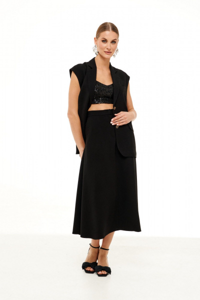 Черный демисезонный жилет свободного кроя Prestige 4913/1 черный - фото 6