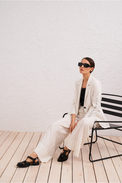 брюки классические белые на каждый день из текстиля BURVIN 9576-11 - фото 3