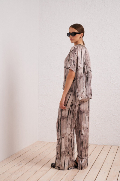 брюки бежевые прямые на каждый день из текстиля BURVIN 9579-11 - фото 6