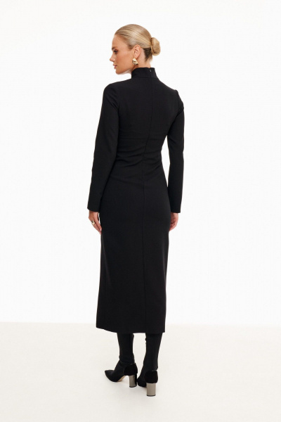 Длинное платье прилегающего силуэта с разрезом Prestige 5219 черный - фото 4