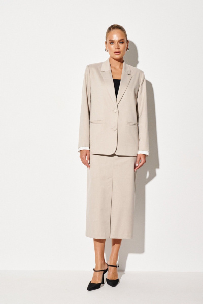 Брюки и жилет прямого силуэта из текстиля Prestige 5241 светло-бежевый - фото 2