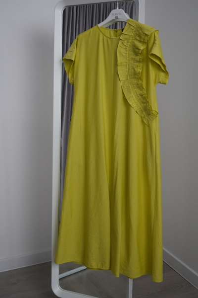 Жёлтое платье на каждый день из текстиля BURVIN 9614-81 1 - фото 1