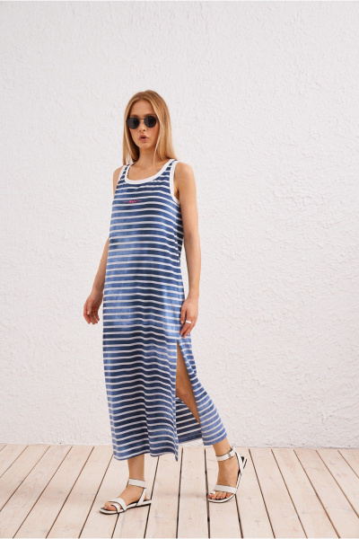 Платье из трикотажа на каждый день, синий BURVIN 9621-81 - фото 1