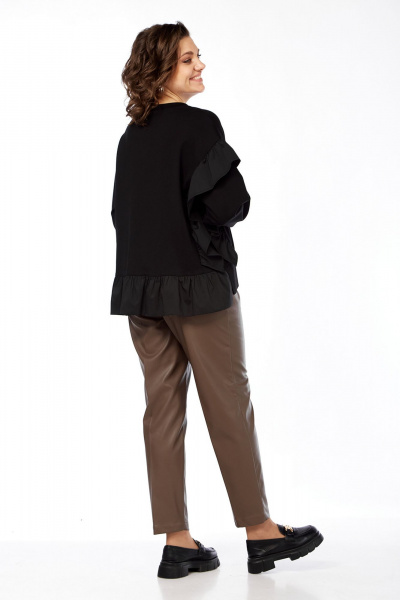 Джемпер свободного силуэта из трикотажа с рюшей и стразами Jurimex 3266 - фото 9