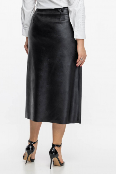 Юбка из экокожи с молнией на подкладке для повседневного образа Avila 0986 черный - фото 7