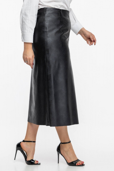 Юбка из экокожи с молнией на подкладке для повседневного образа Avila 0986 черный - фото 6